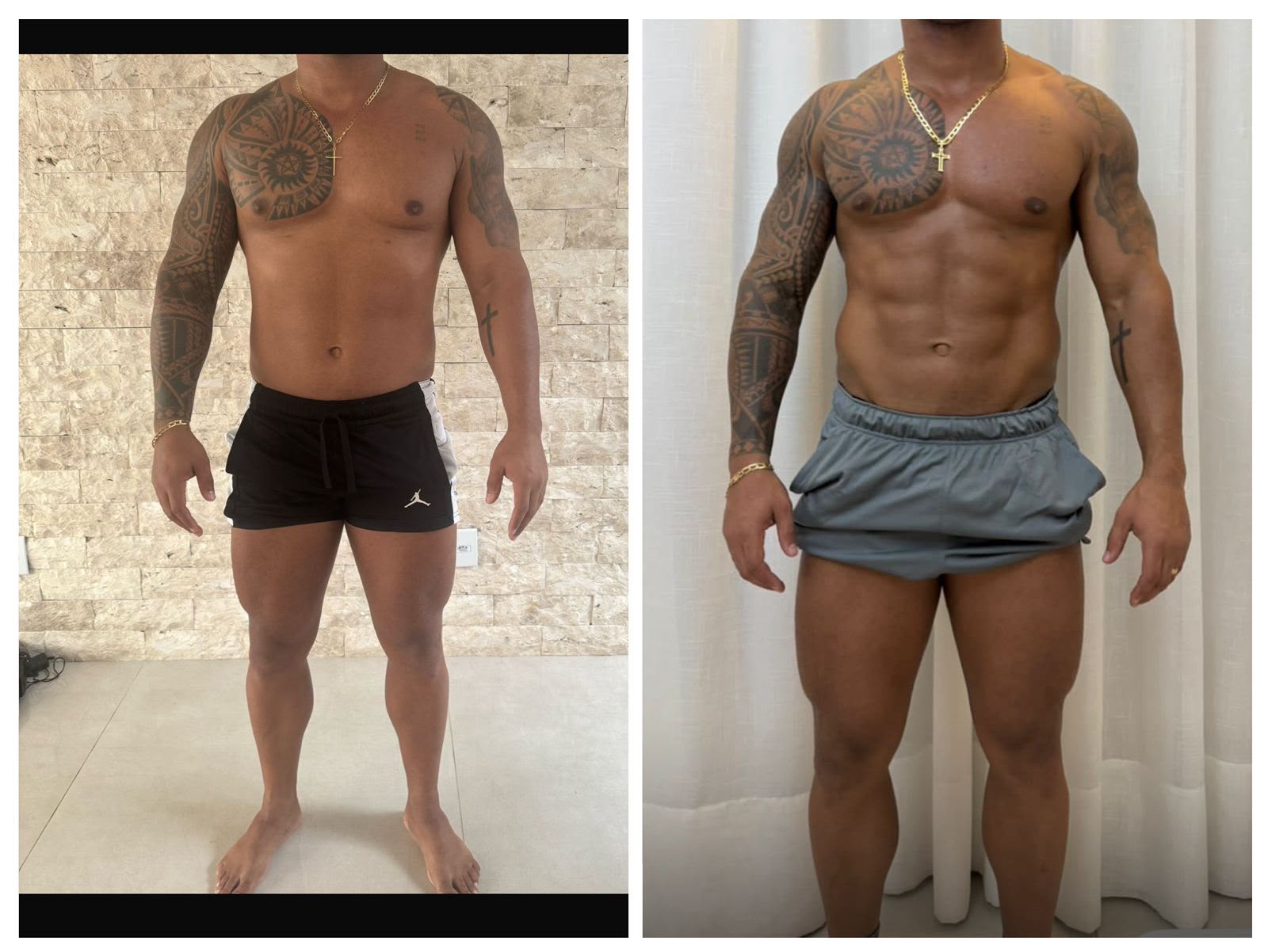 Antes e depois de aluno: definição abdominal e ganho de massa muscular